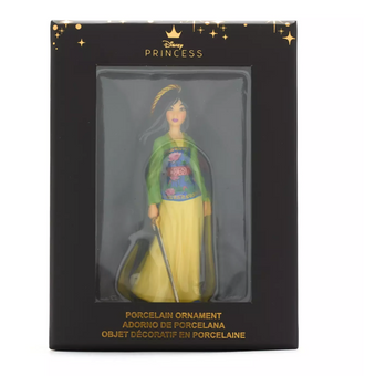 Disney Parks Princess Mulan Glitter Porcelain Christmas Ornament New with Box