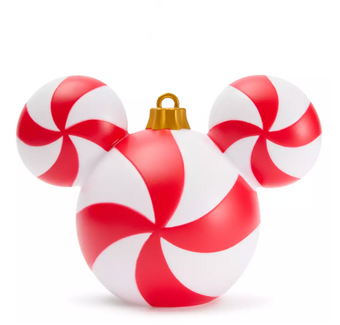 Disney Parks Mickey Mouse Icon Peppermint Swirl Light-Up Ornament New With Tag