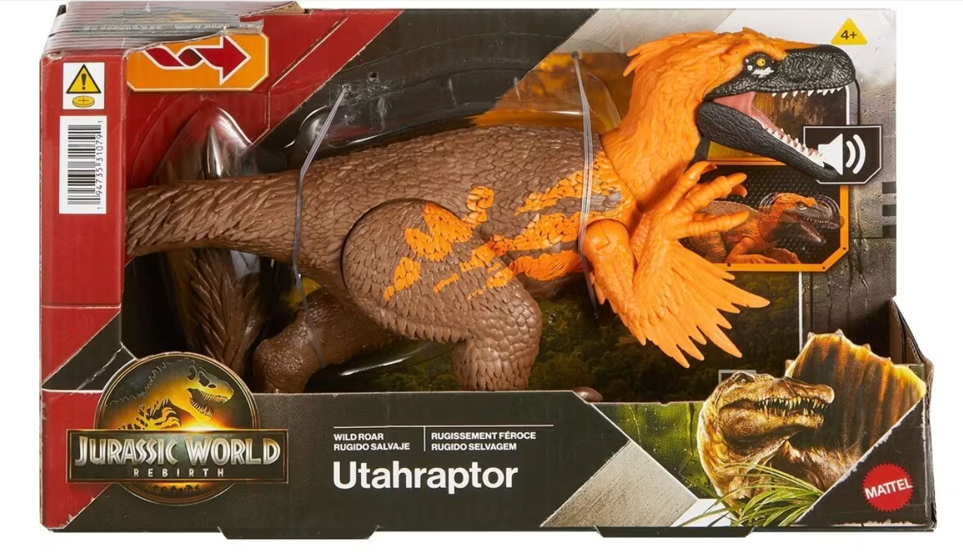 Jurassic World Rebirth Wild Roar Utahraptor Dinosaur Action Figure Sound New