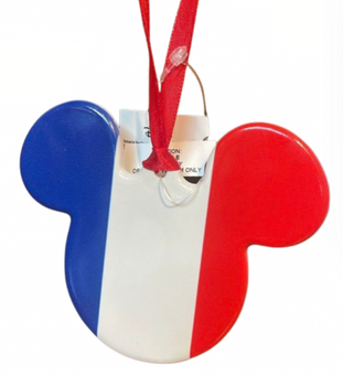 Disney Parks Epcot World Showcase France Mickey Icon Disc Ornament New With Tag