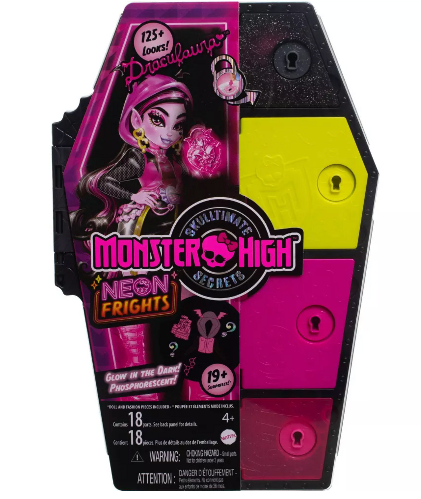 Mattel Monster High Skulltimate Secrets Neon Frights Draculaura Fashion Doll New