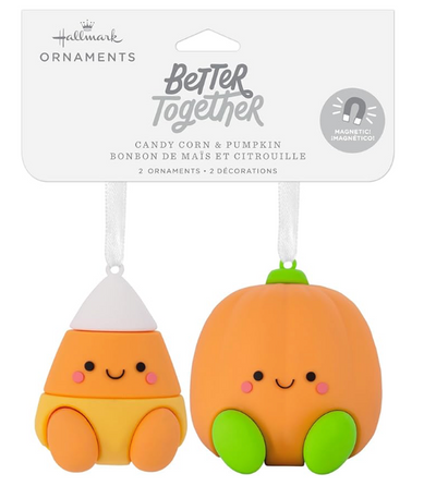 Hallmark Better Together Pumpkin and Candy Corn Magnetic Ornament New With Tag