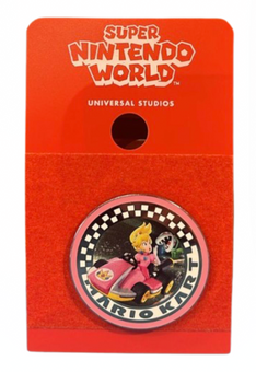 Universal Studios Super Nintendo World Mario Kart Princess Peach Pin New W Card