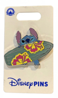 Disney Parks Lilo And Stitch - Stitch Biting Surfboard Pin New With Card