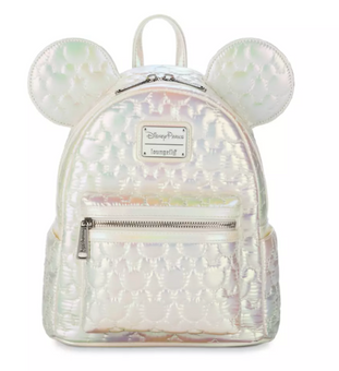 Disney Parks Mickey Mouse Icon Quilted Iridescent Loungefly Mini Backpack New