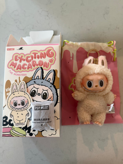 Pop Mart Labubu The Monsters Macaron Soymilk Vinyl Face Plush Keychain New