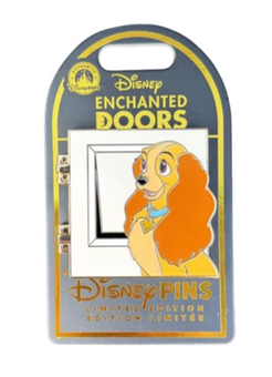 Disney Parks Enchanted Doors Lady and the Tramp Pin Limited New W Card