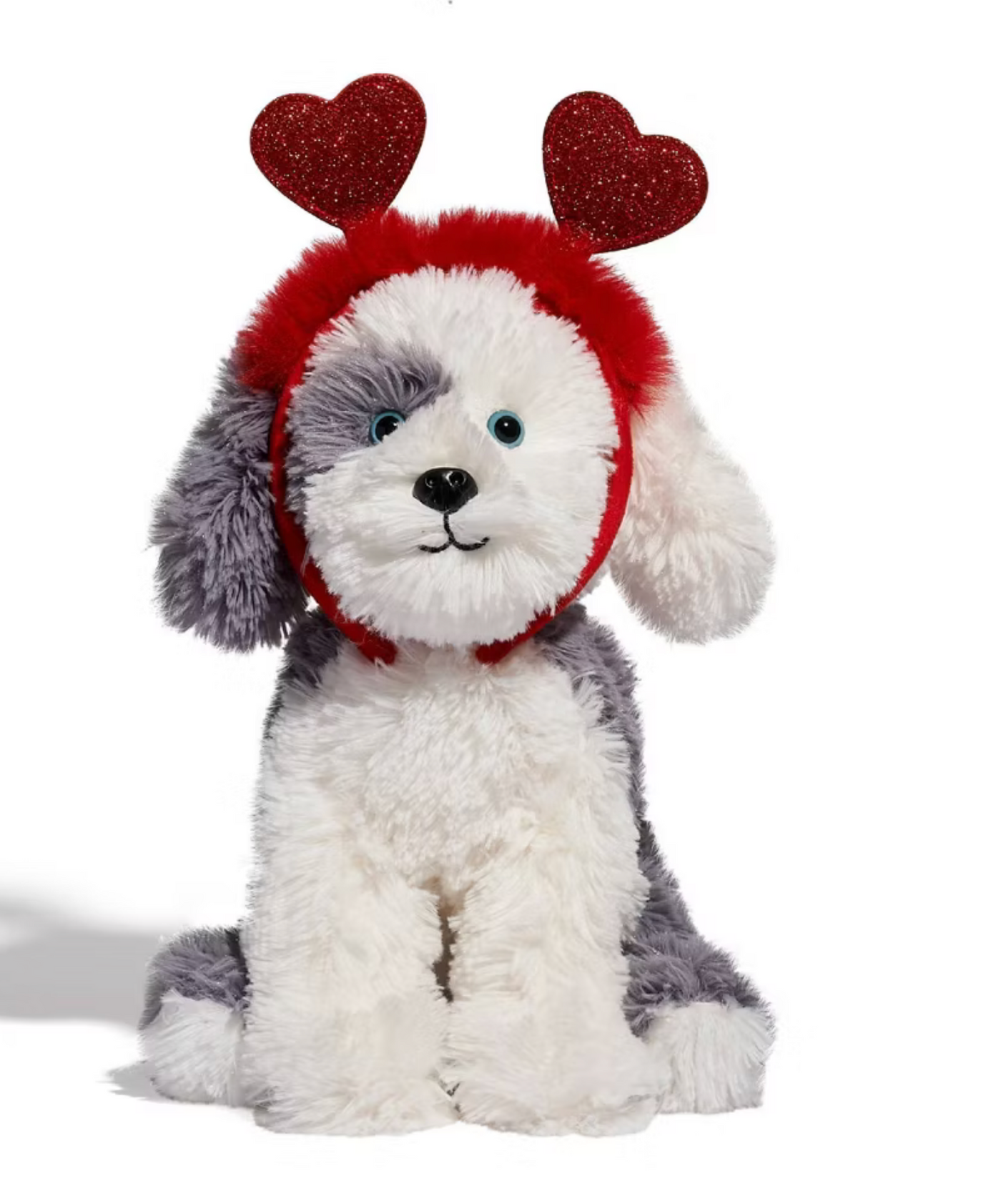 FAO Schwarz 12" Valentine Sheep Dog with Removable Heart Boppers Plush New w Tag
