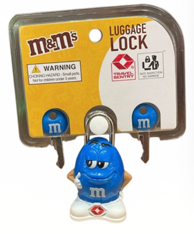 M&M's World Character Blue Luggage Lock With 2 Keys New Sealed