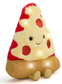 FAO Schwarz 11" Glow Brights Plush LED with Sound Pizza Toy New With Tag