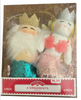 Holiday Time Mermaid Neptune Glitter Plush Ornament Set of 4 New With Tag