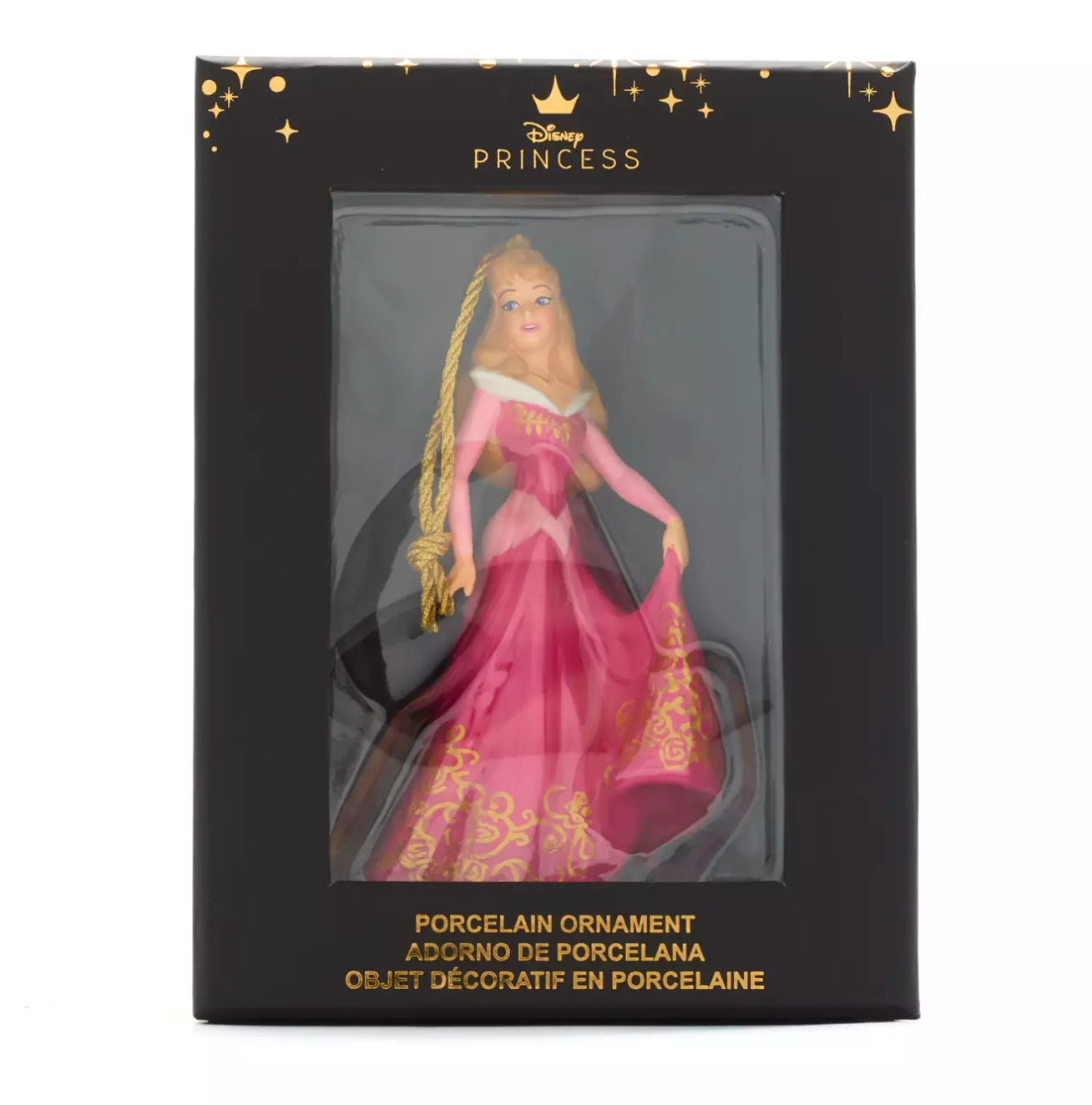 Disney Parks Princess Aurora Glitter Porcelain Christmas Ornament New with Box