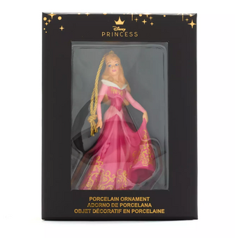 Disney Parks Princess Aurora Glitter Porcelain Christmas Ornament New with Box