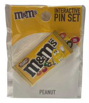 M&M's World Pin Bag Peanuts With Slider Interactive Pin Set New with Tag