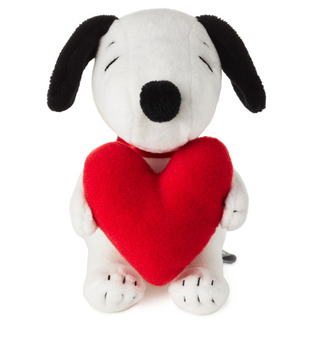 Hallmark Valentine Peanuts Snoopy With Heart Zip-Along Plush New with Tag