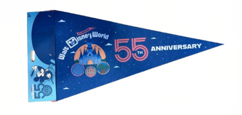 Disney Parks WDW 55th Anniversary Florida Four Parks Icons Pennant New w Tag