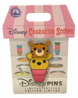 Disney Parks Winnie the Pooh & Tigger Character Scoops Ice Cream Pin New W Card