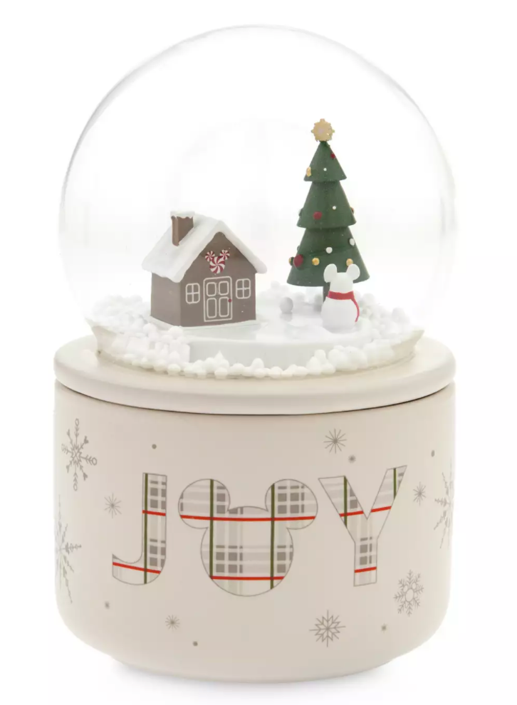 Disney Parks Mickey Mouse Snow Globe Candle Set, Holiday Haven New With Tag