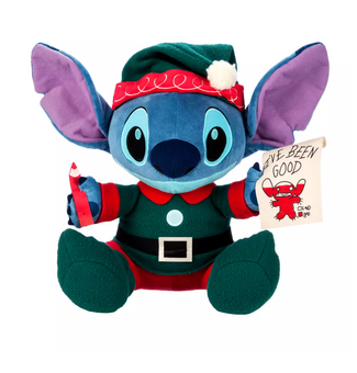 Disney Parks Stitch Elf I've Been Good Holiday Christmas Plush New with Tag
