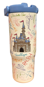 Disney Parks WDW Castle Tumbler Character Signatures New With Tag