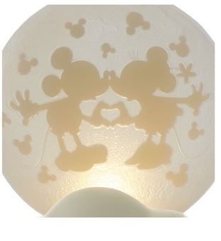 Hallmark Valentine Disney Mickey and Minnie Moon Figurine with Light New Tag