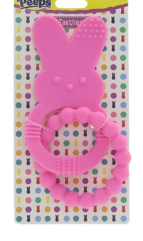 Peeps Bunny Silicon Baby Teether, Pink Easter New with Tag