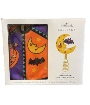 Hallmark 2023 Keepsake Mini Halloween Christmas Tree Topper and Skirt New w Box