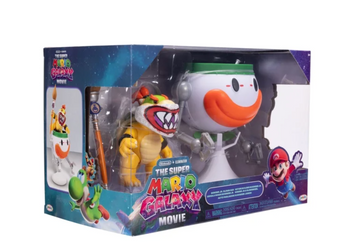 The Super Mario Galaxy Movie 5 inc Bowser Jr. Action Figure Clown Car Paintbrush