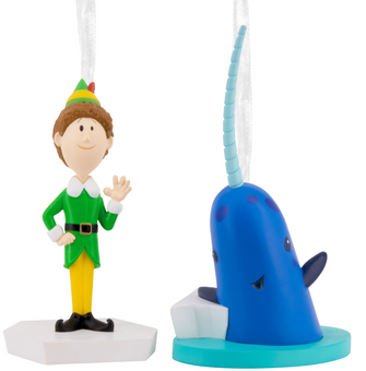 Hallmark Elf Storied Moments Christmas Ornament Set of 2 Buddy Elf Mr Narwhal