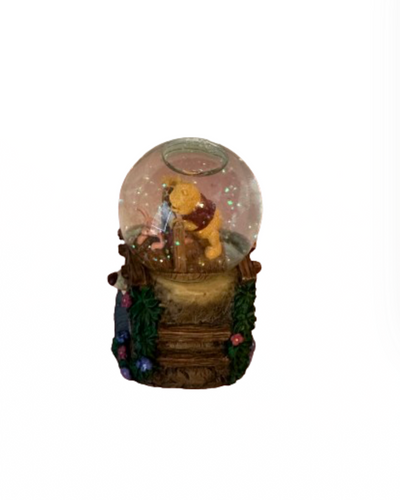 Disney Store Simply Pooh Rare Winnie Tigger Piglet Flowers Snowglobe Figurine