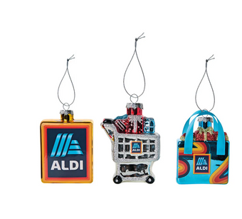 Aldi 2024 Merry Moments 3 Pack Glass Christmas Ornament New with Box