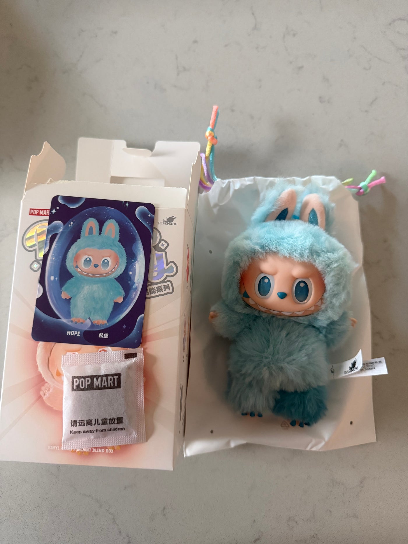 Pop Mart Labubu The Monsters Big in to Energy Hope Vinyl Face Plush Keychain New