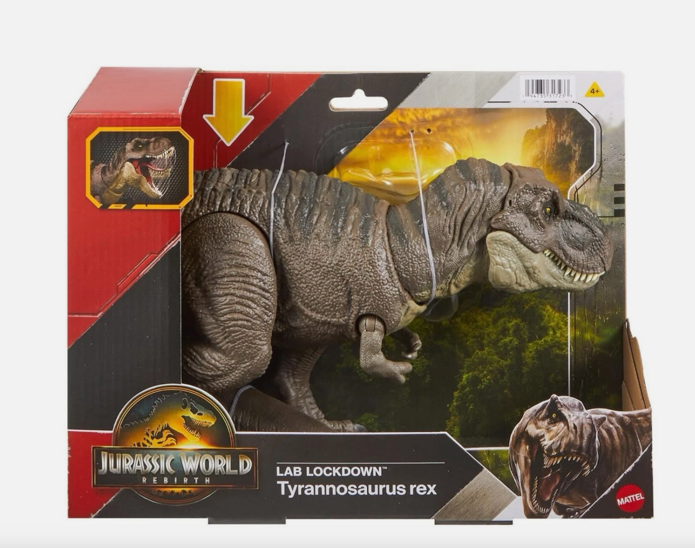 Jurassic World Rebirth Tyrannosaurus Rex Action Figure Toy T-Rex Lab Lockdown