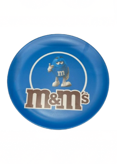 M&M's World Blue Silhouette Character Melamine Satin Finish Plate New