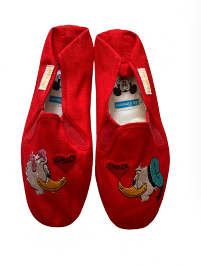 Disney Red Daisy Donald Love De Fonseca Italy Espadrilles Flat Shoes Size 9 New