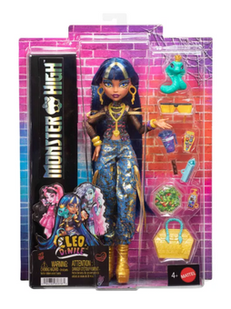 Monster High Cleo De Nile Fashion Doll in Cargo Pants with Pet Hissette Toy New