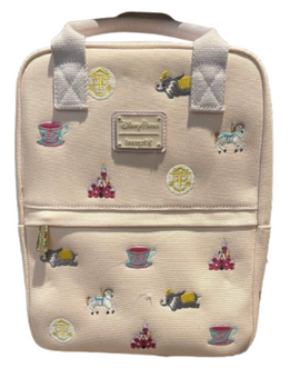 Disney Parks Fantasyland Canvas Loungefly Backpack Bag White New With Tag