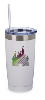 Disney Parks Fantasyland Castle Stainless Steel Tumbler with Straw New with Tag