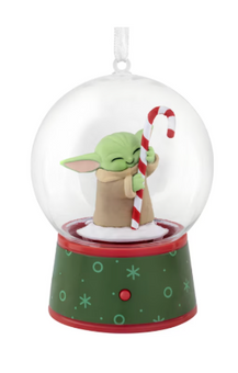 Hallmark Star Wars Mandalorian Grogu Christmas Musical Globe Ornament New w Box
