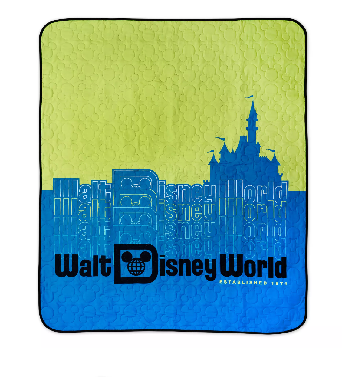 Disney Parks Walt Disney World Logo Quilted Throw Blanket New with Tag
