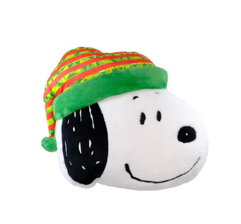 Figural Shaped Christmas Santa Snoopy 16 inch Pillow Plush by Ruz New with Tag