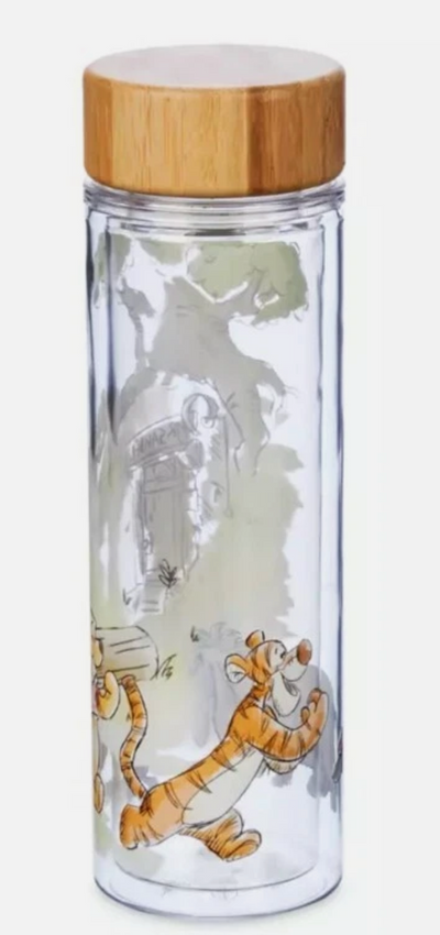Disney Parks Winnie the Pooh Classic Collection Water Bottle Bamboo Lid New