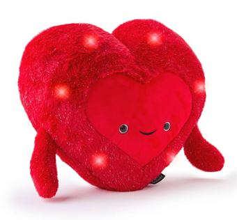 FAO Schwarz 12" Valentine Red Glow Brights Heart Plush New with Tag