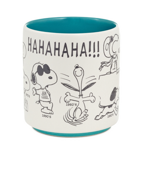 Hallmark Peanuts 75th Anniversary Snoopy Through the Decades Coffee Mug New
