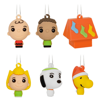 Hallmark Mini Peanuts Shatterproof Set of 6 Christmas Ornament New With Box
