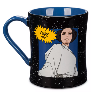 Disney Parks Star Wars Princess Leia I Love You Ceramic Coffee Mug New