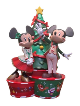 Disney Parks Mickey Mouse Minnie Holiday Christmas Statue Signature Figurine