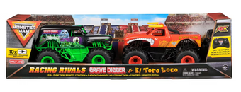 Monster Jam Official Grave Digger vs El Toro Loco Racing Rivals Toy New W Box