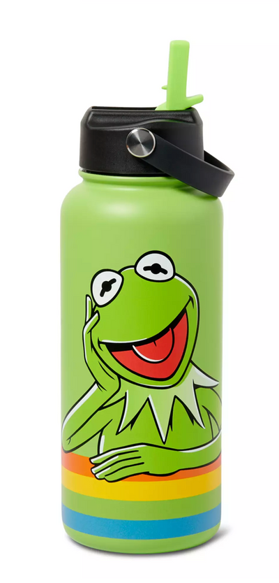 Disney Kermit the Frog Stainless Steel Water Bottle Built In Straw The Muppets