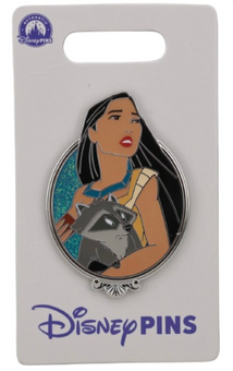 Disney Parks Princess Portrait Silver Frame Pocahontas and Meeko Pin New